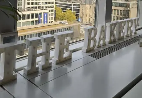 The Sales Bakery - letters in window